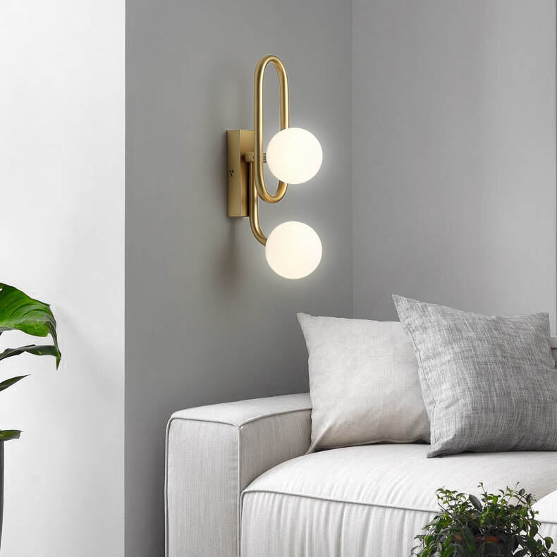 Light Luxury Iron Gold Magic Bean 2-Light Wall Sconce Lamp