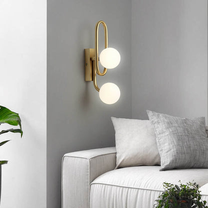Light Luxury Iron Gold Magic Bean 2-Light Wall Sconce Lamp