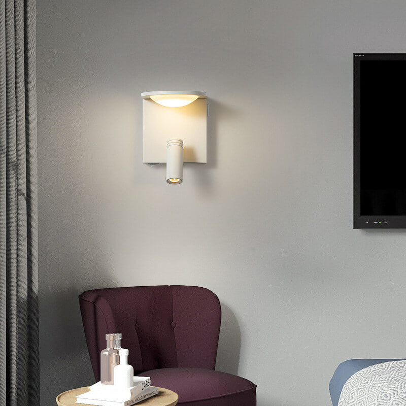 Simple Square USB Spotlight Rotating LED Wall Sconce Lamp