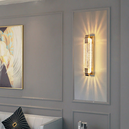 Rectangular Glass Stainless Steel LED Wall Sconce Lamp