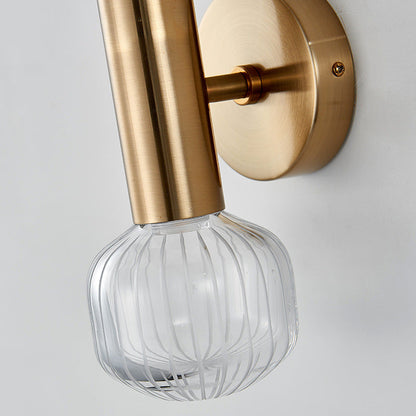Minimalist Cylinder Striped Glass Iron LED Wall Sconce Lamp
