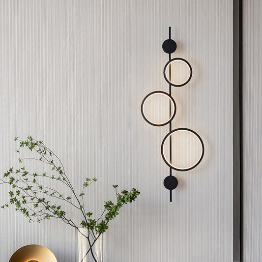Multiple Circle Iron Silicone LED Wall Sconce Lamp