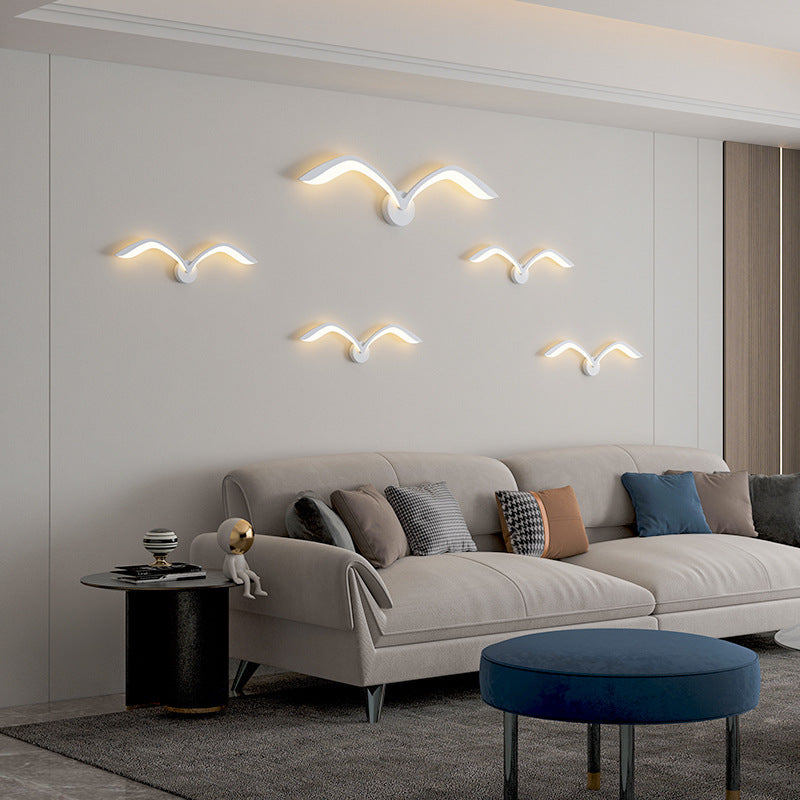 Minimalist Iron Acrylic Gull Arch LED Wall Sconce Lamp