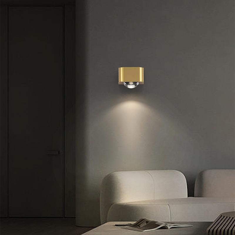 Copper Cuboid Up And Down Luminous LED Wall Sconce Lamp
