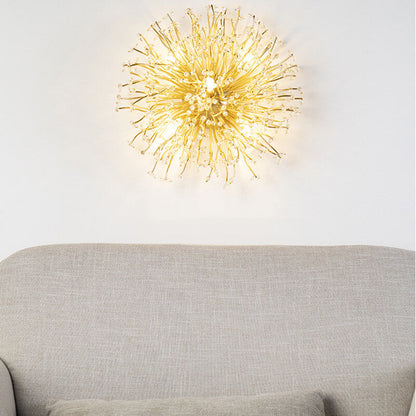 Luxury Crystal Dandelion Aluminum 4-Light Wall Sconce Lamp
