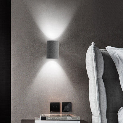 Industrial Round Column Cement 1-Light Wall Sconce Lamp