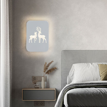 Acrylic Aluminum Iron Deer Ginkgo LED Wall Sconce Lamp