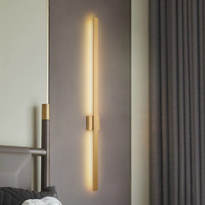 Minimalist Long Strip Iron Acrylic LED Wall Sconce Lamp