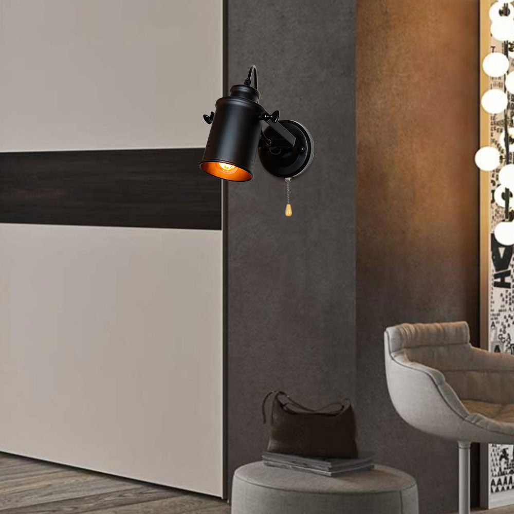 Cylindrical Iron 1-Light Spotlight Wall Sconce Lamp
