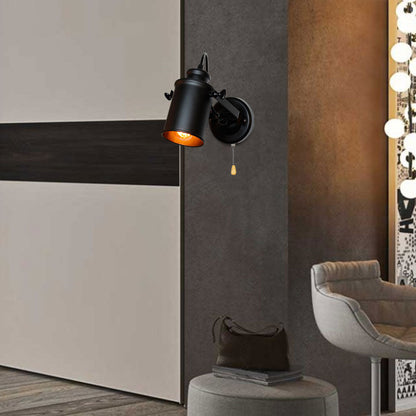 Cylindrical Iron 1-Light Spotlight Wall Sconce Lamp