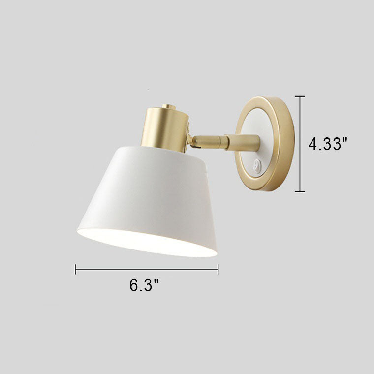 Minimalist Pure White Hardware 1-Light Wall Sconce Lamp