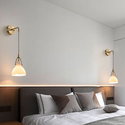 European All Brass Glass 1-Light Wall Sconce Lamp