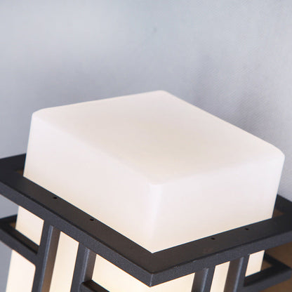 Waterproof Rectangular Alloy Glass 1-Light Wall Sconce Lamp