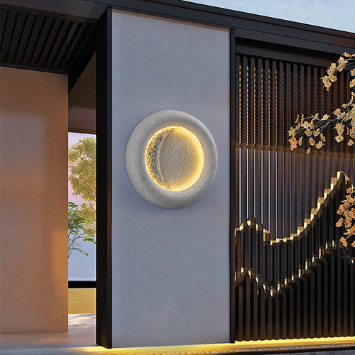Waterproof Round Moon Warm Light LED Wall Sconce Lamp