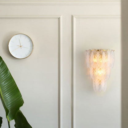 Light Feather Iron Glass 2/3-Light Wall Sconce Lamp