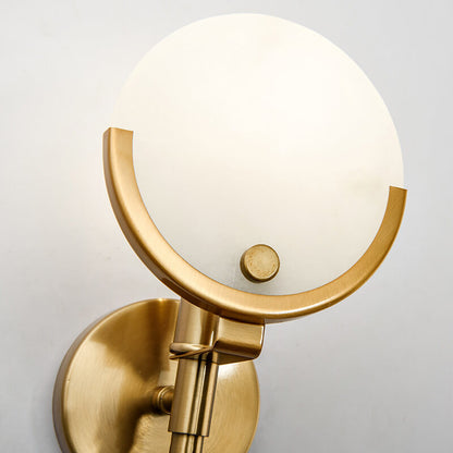 Minimalist Round Ball Iron Marble 1-Light Wall Sconce Lamp