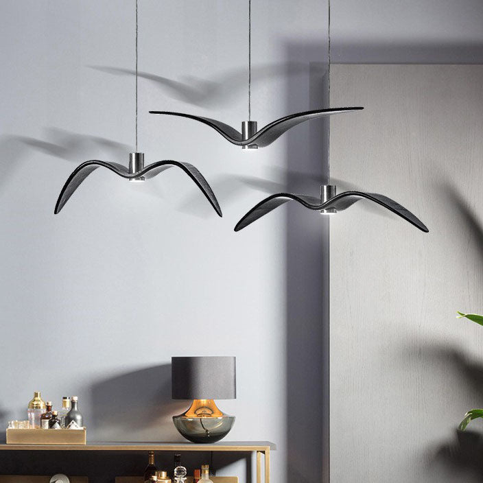 Contemporary Nordic Personality Wrought Iron Seagull LED Pendant Light For Living Room