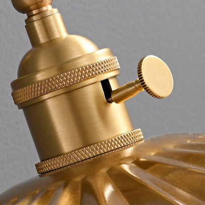 All Copper Round Pleats 1-Light Wall Sconce Lamp