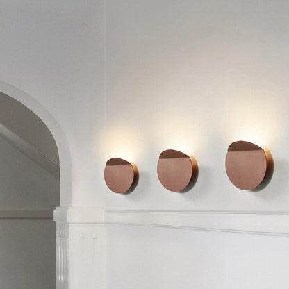 Danish Brushed Aluminum Folded Disc LED Wall Sconce Lamp