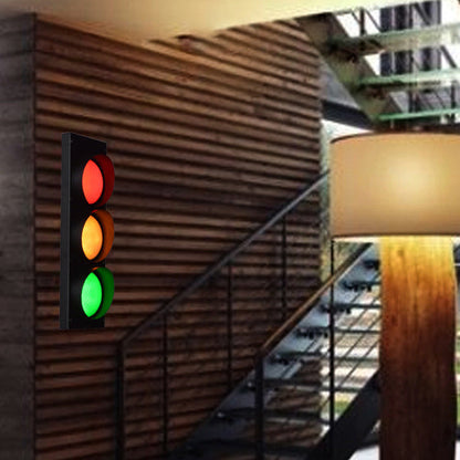 Rectangle Traffic Signal Iron Glass LED Wall Sconce Lamp
