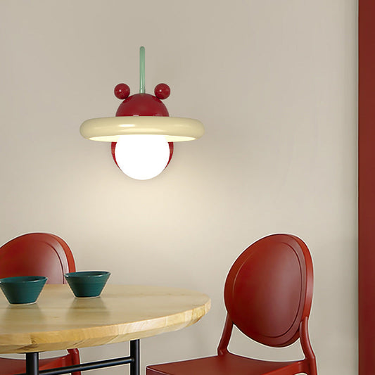 Cone Double Layer Disc Iron Glass 1-Light Wall Sconce Lamp