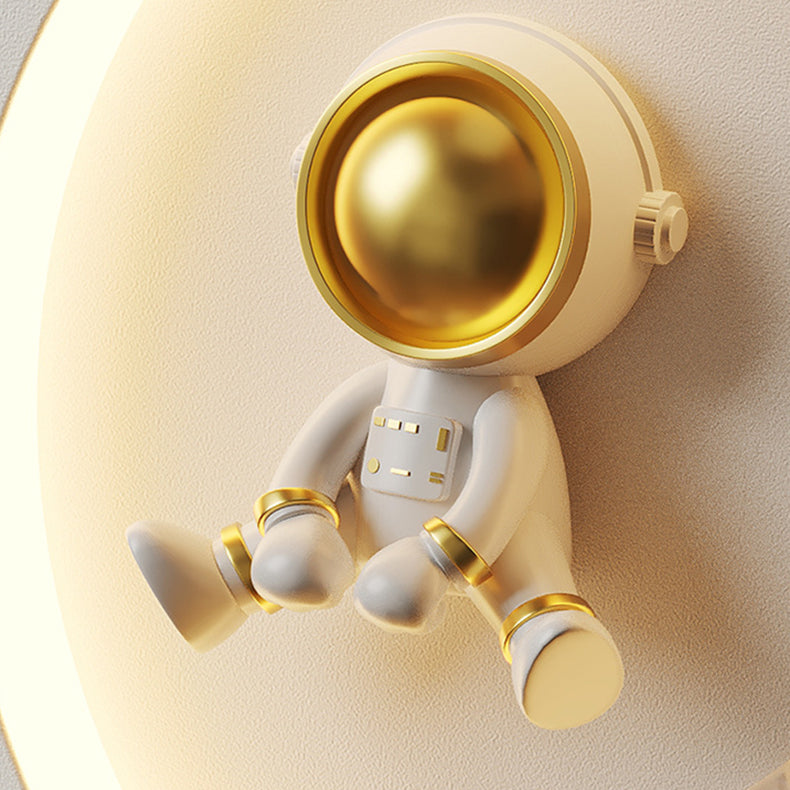 Flower-Shaped Resin Moon Astronaut LED Wall Sconce Lamp