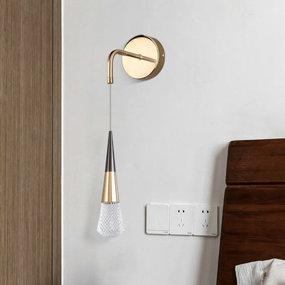 Light Aluminum Crystal Diamond Shape LED Wall Sconce Lamp