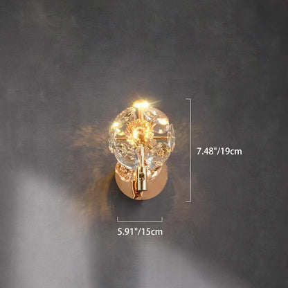 Luxury Hardware Crystal Ball LED Wall Sconce Lamp