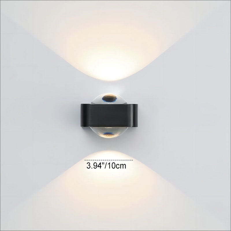 Rectangle Stainless Steel Copper Glass LED Wall Sconce Lamp