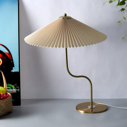 Retro Pleated Umbrella Decorative 1-Light Table Lamp