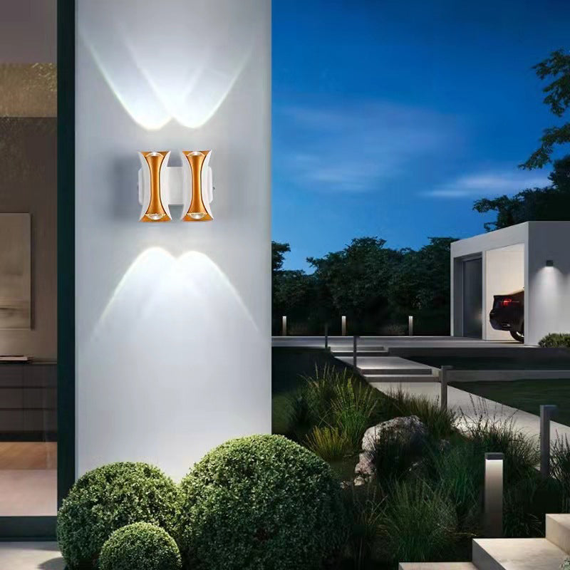 Waterproof Rectangle Aluminum Glass LED Wall Sconce Lamp