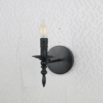 Industrial Minimalist Iron Candle 1-Light Wall Sconce Lamp