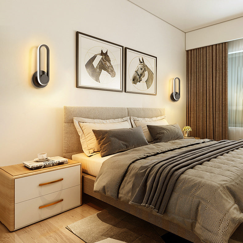 Simplicity Iron Oval Ring Rotatable LED Wall Sconce Lamp