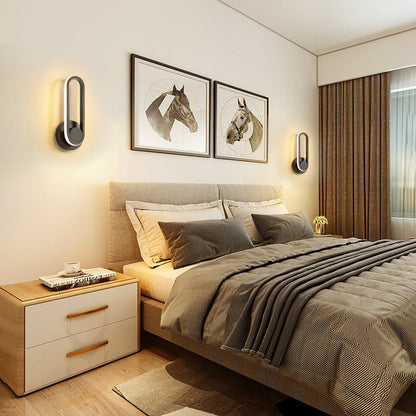 Simplicity Iron Oval Ring Rotatable LED Wall Sconce Lamp