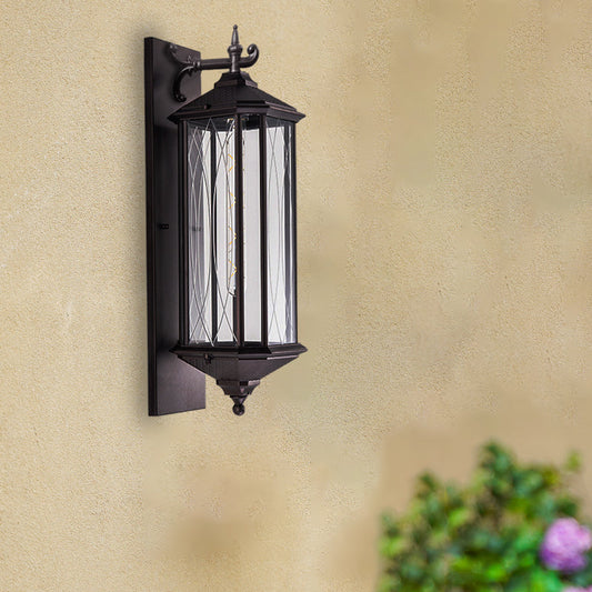 Wrought Iron Outdoor Waterproof 1-Light Wall Sconce Lamp