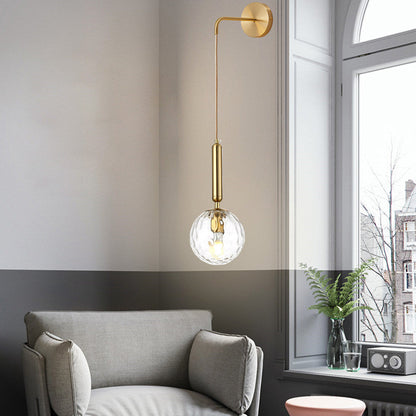 Nordic Orb Hardware Glass 1-Light Wall Sconce Lamp