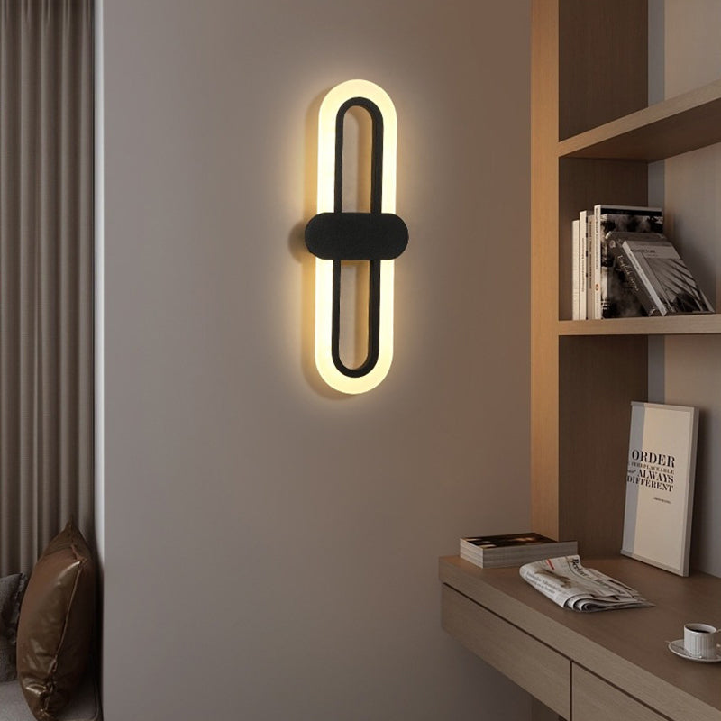 Simplicity Oval Iron Acrylic LED Wall Sconce Lamp