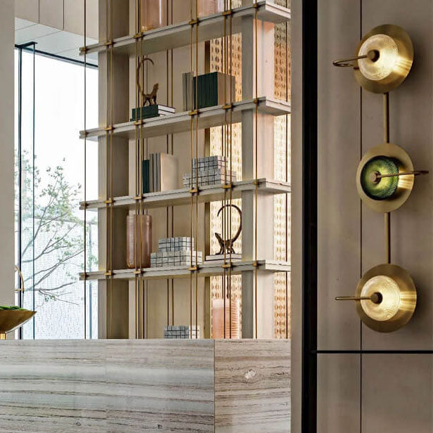 Modern Luxury Iron Glass Round LED Wall Sconce Lamp