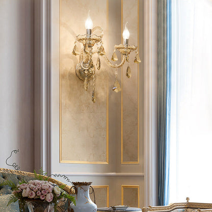 Glass Candelabra Hardware 1/2-Light Wall Sconce Lamp