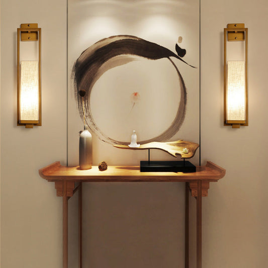 Classical Minimalist Iron Cloth 1-Light Wall Sconce Lamp
