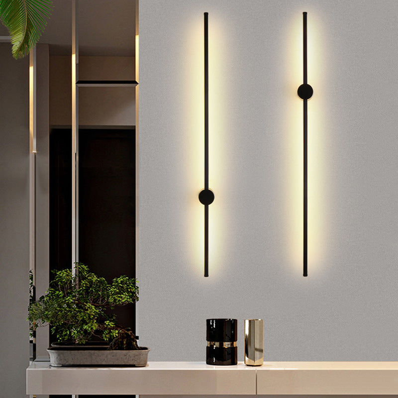 Minimalist Long Aluminum Iron Silicone LED Wall Sconce Lamp