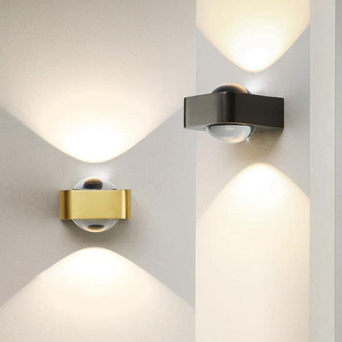 Rectangle Stainless Steel Copper Glass LED Wall Sconce Lamp