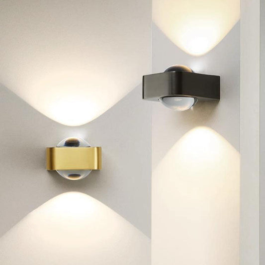 Rectangle Stainless Steel Copper Glass LED Wall Sconce Lamp