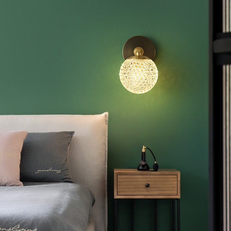 All Acrylic Spherical Lamp Shade 1/2-Light Wall Sconce Lamp