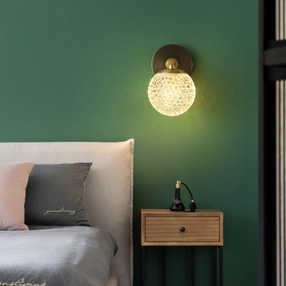 All Acrylic Spherical Lamp Shade 1/2-Light Wall Sconce Lamp