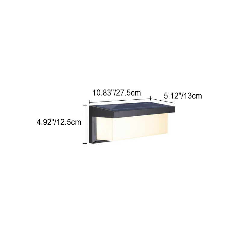 Minimalist Solar Rectangle PC LED Outdoor Wall Sconce Lamp