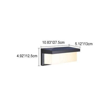 Minimalist Solar Rectangle PC LED Outdoor Wall Sconce Lamp