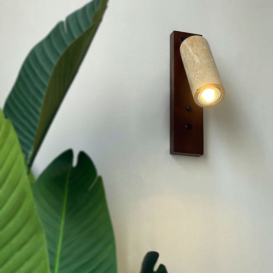 Japanese Iron Yellow Travertine 1-Light Wall Sconce Lamp