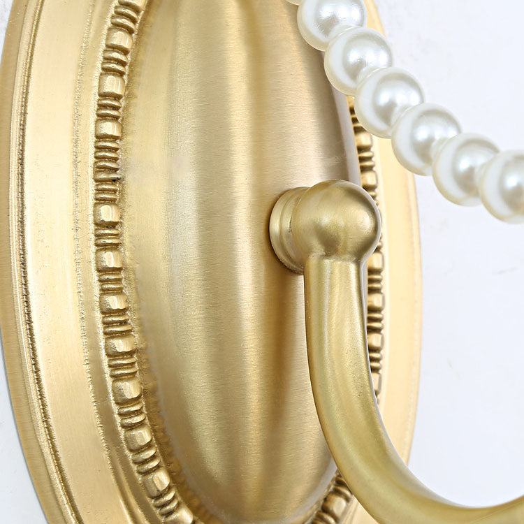 French Floral Brass Glass 1-Light Wall Sconce Lamp