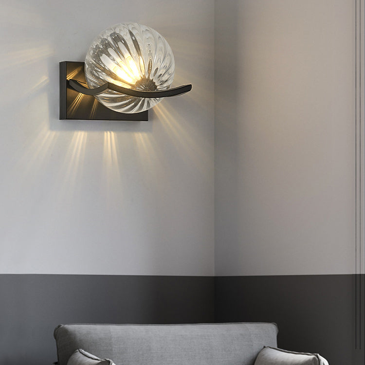 Simplicity Glass Ball Shade 1-Light Wall Sconce Lamp